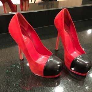 YSL red & black pumps